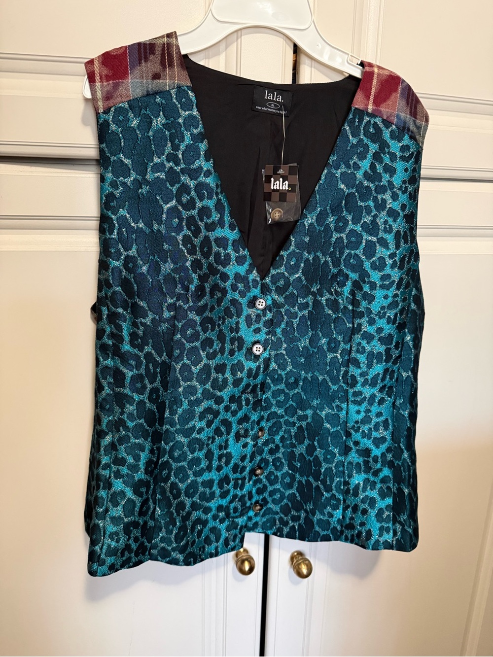 Dressed in Lala - Teal Leopard Print Vest